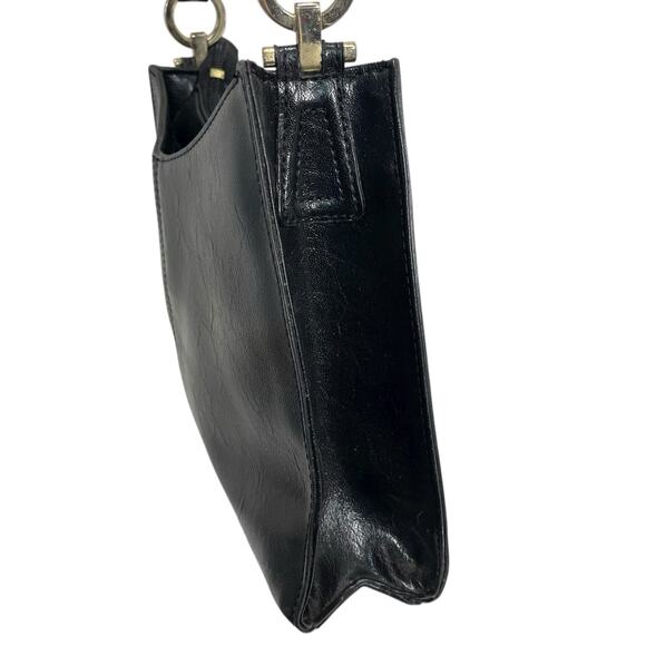 Vintage Y2K 90s Liz Claiborne Black Shoulder Bag Mini Hobo Purse Faux Leather - Picture 6 of 13